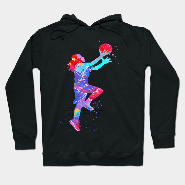 COLORFUL GIRL BASKETBALL PLAYER Hoodie by sailorsam1805